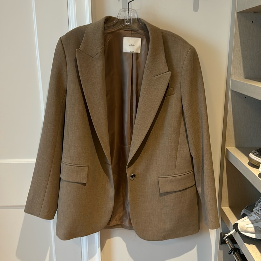 aritzia wilfred flores blazer taupe